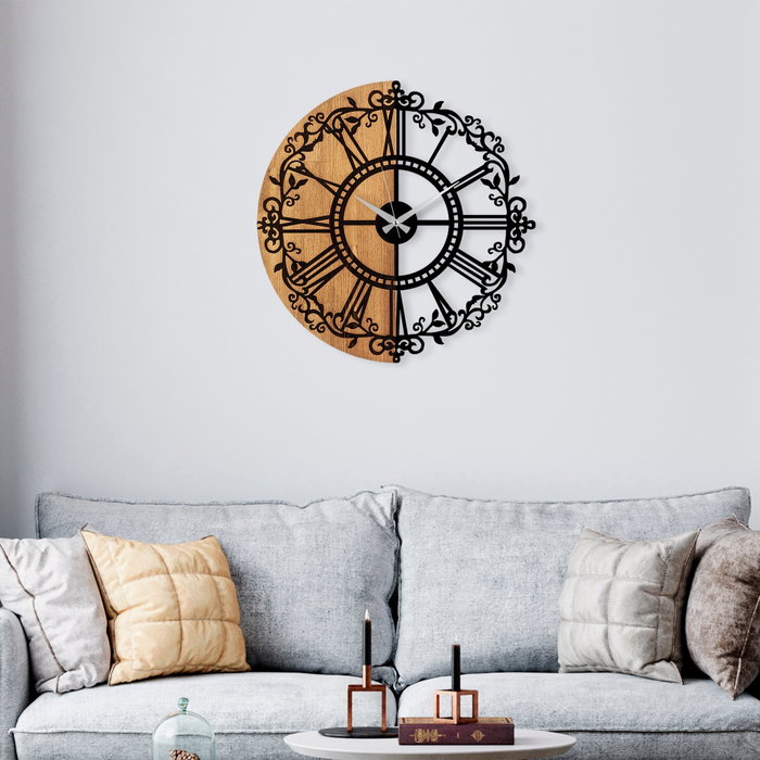 Wallity Wooden Clock - 63 Nogal y Negro Wallity Wooden Clock - 63 Nogal y Negro
